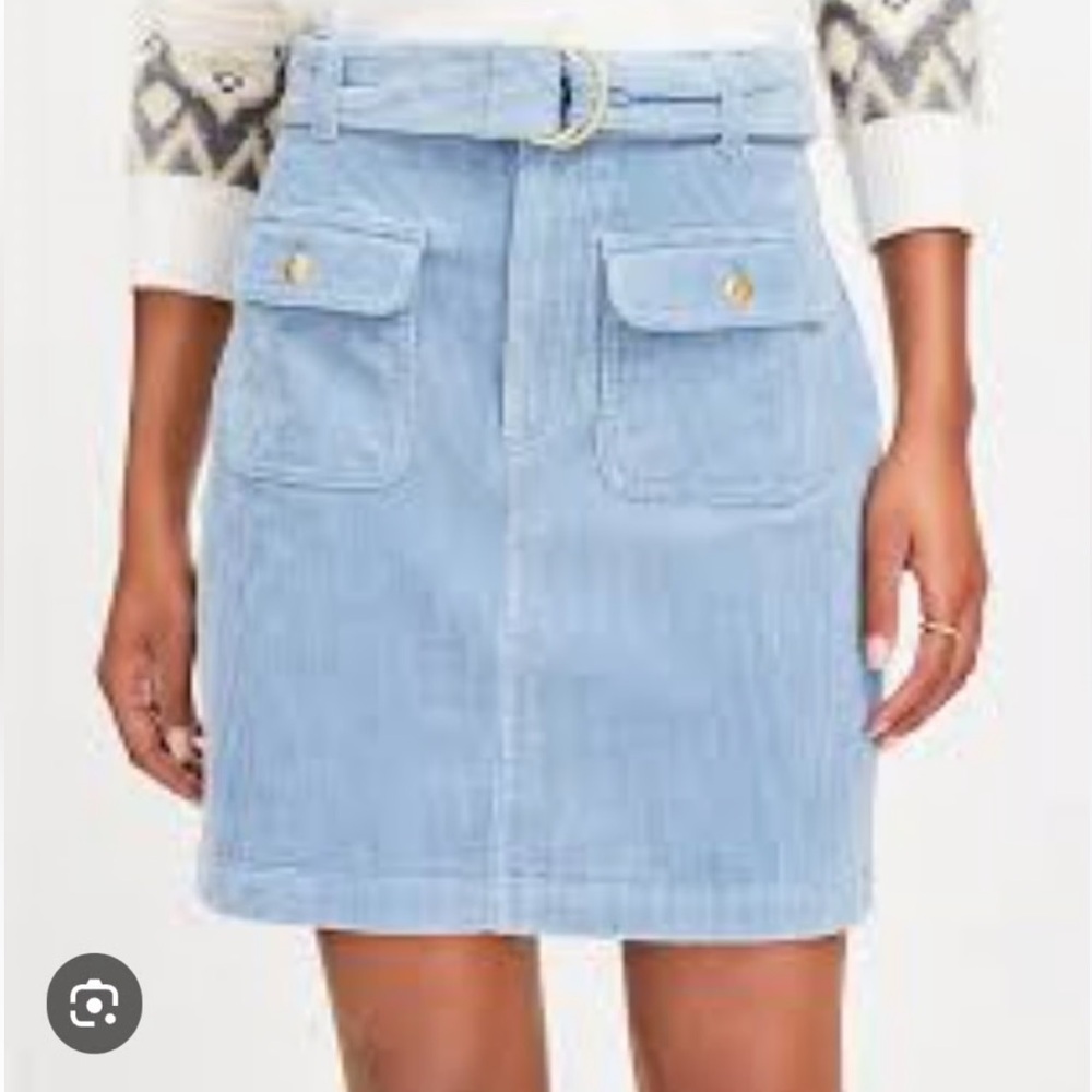 LOFT Light Blue‎ Corduroy Skirt